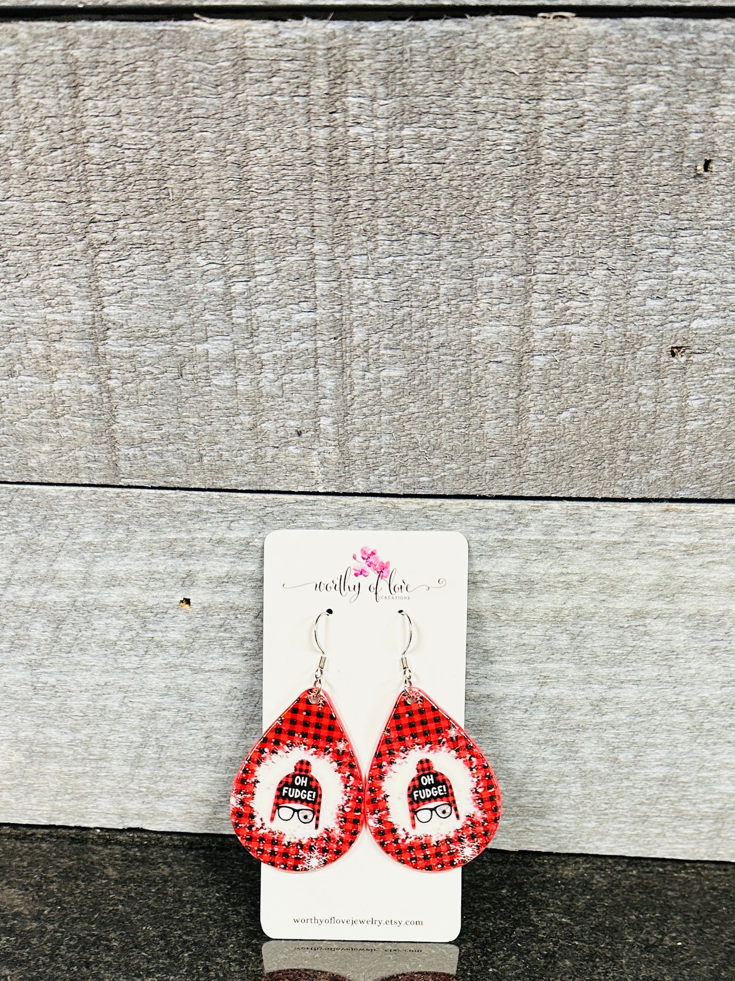 Oh Fudge earrings, Christmas earrings