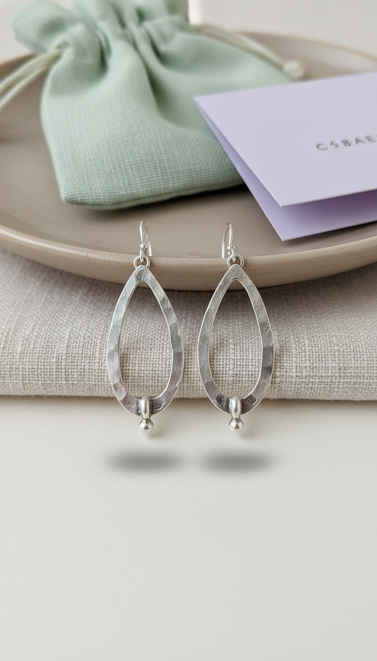 Handcrafted Silver Teardrop Earrings
