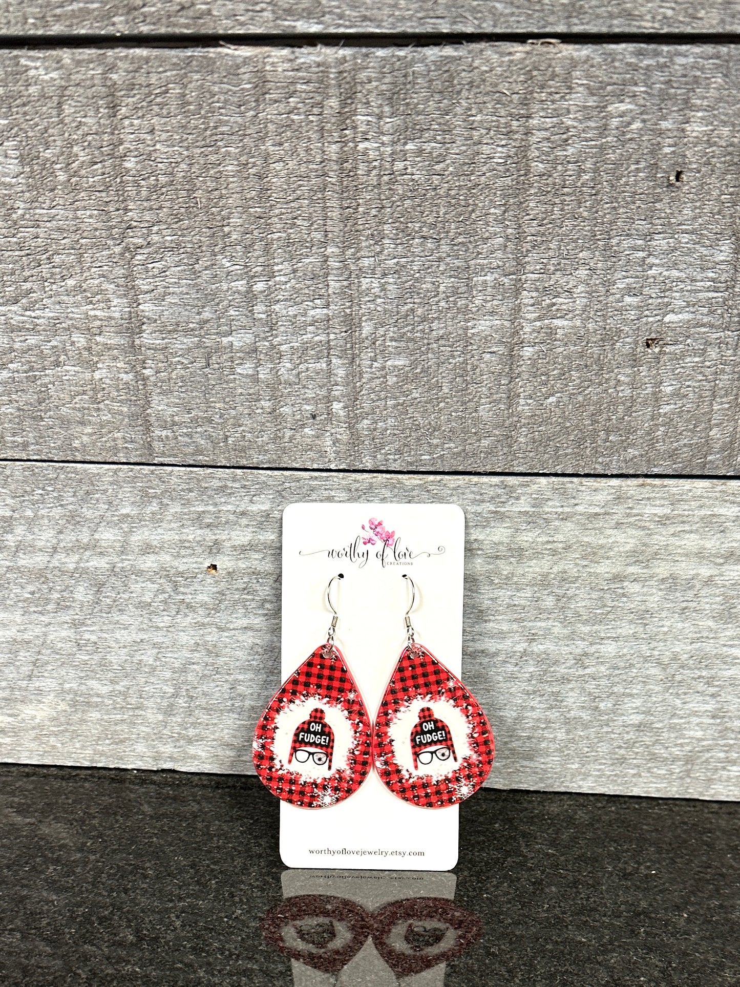 Oh Fudge earrings, Christmas earrings