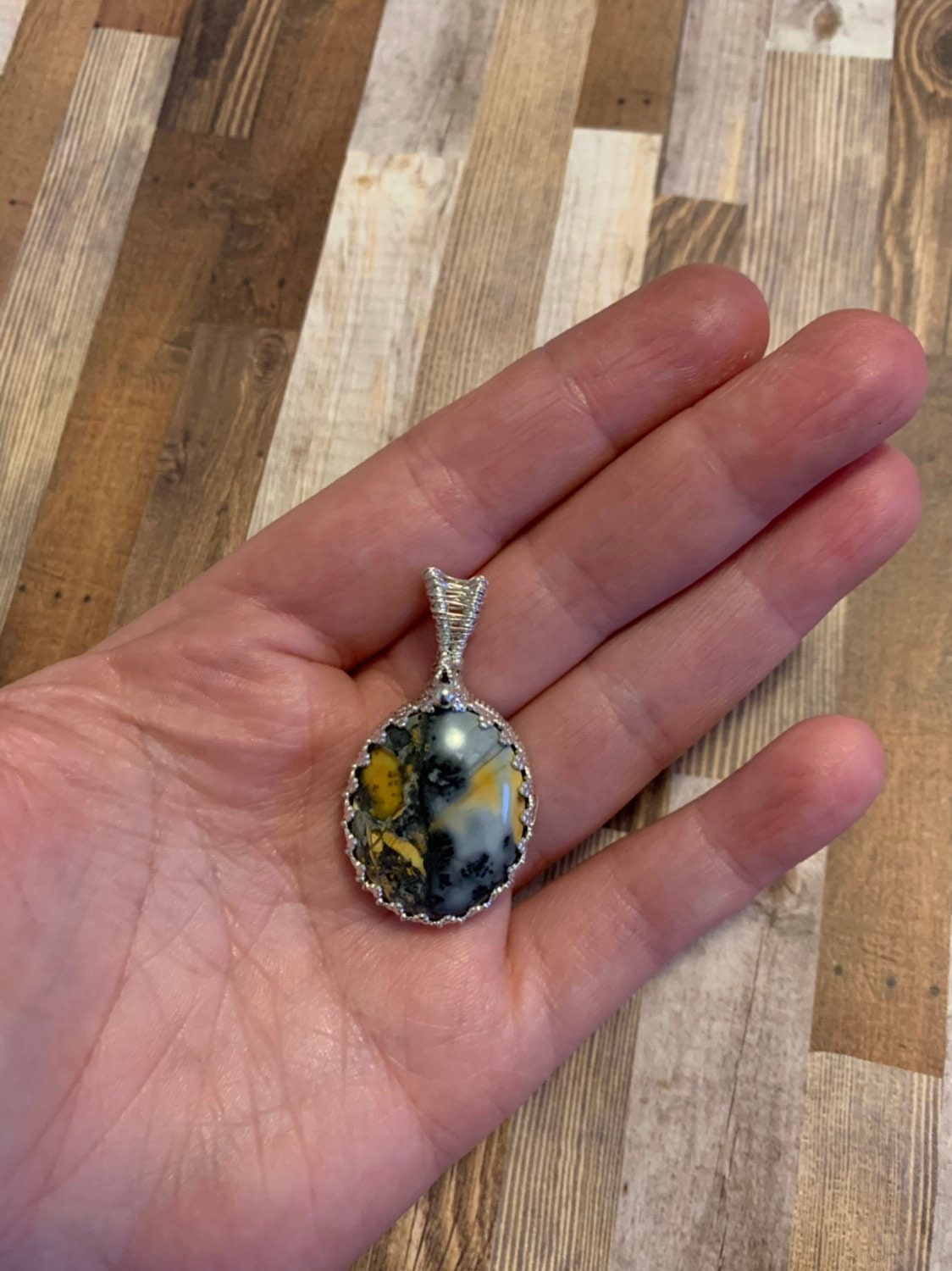 Maligano jasper sterling silver pendant