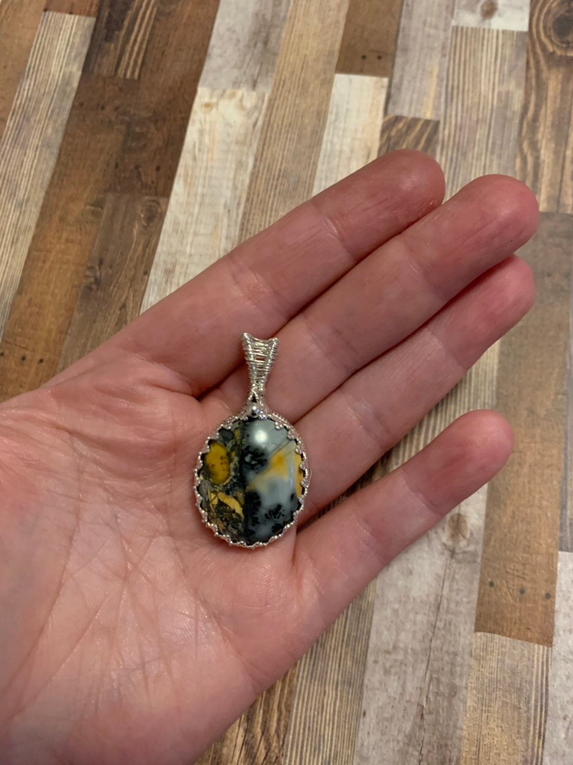 Maligano jasper sterling silver pendant