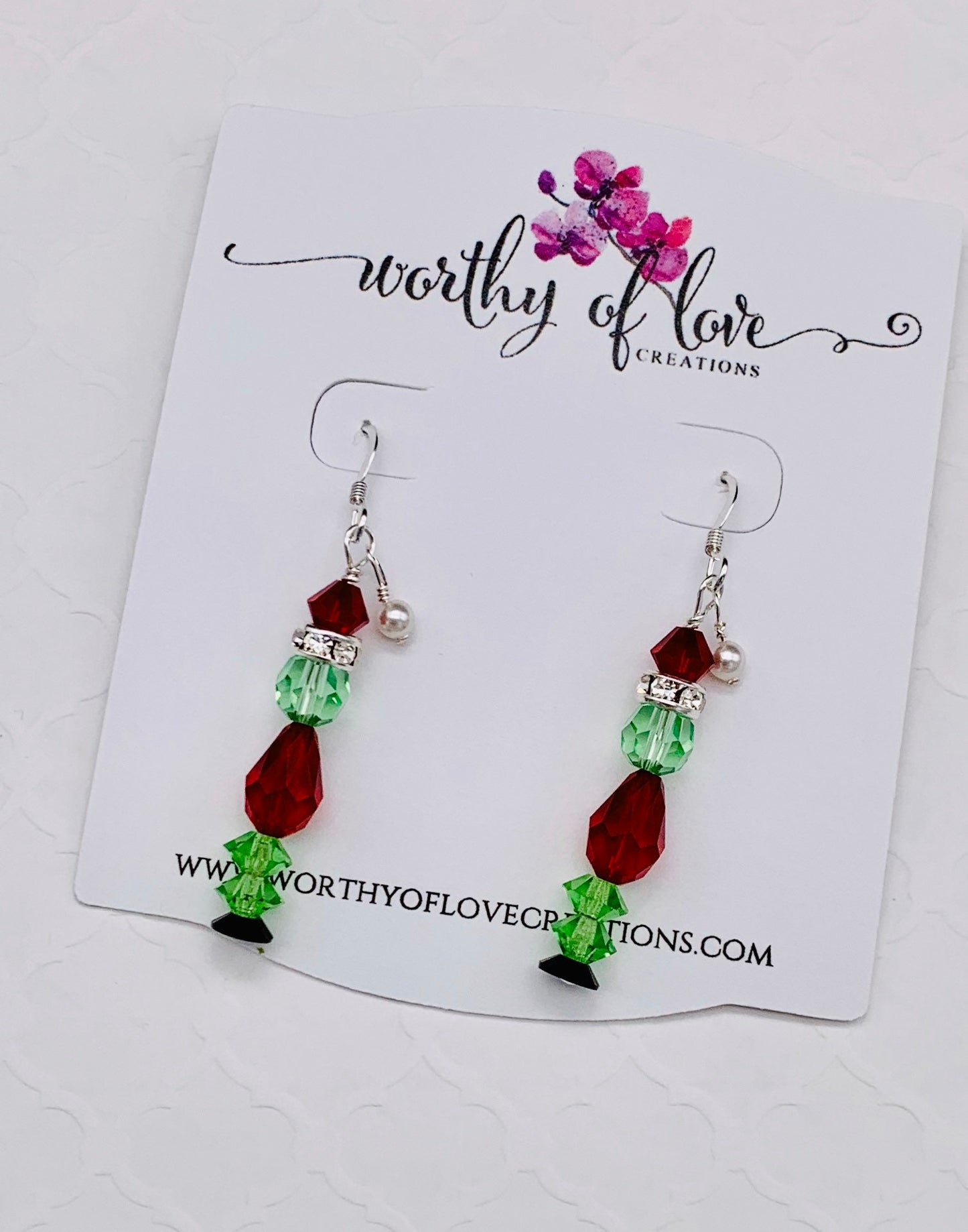 Mean one Earrings,crystal earrings, Christmas earrings, SEE VIDEO