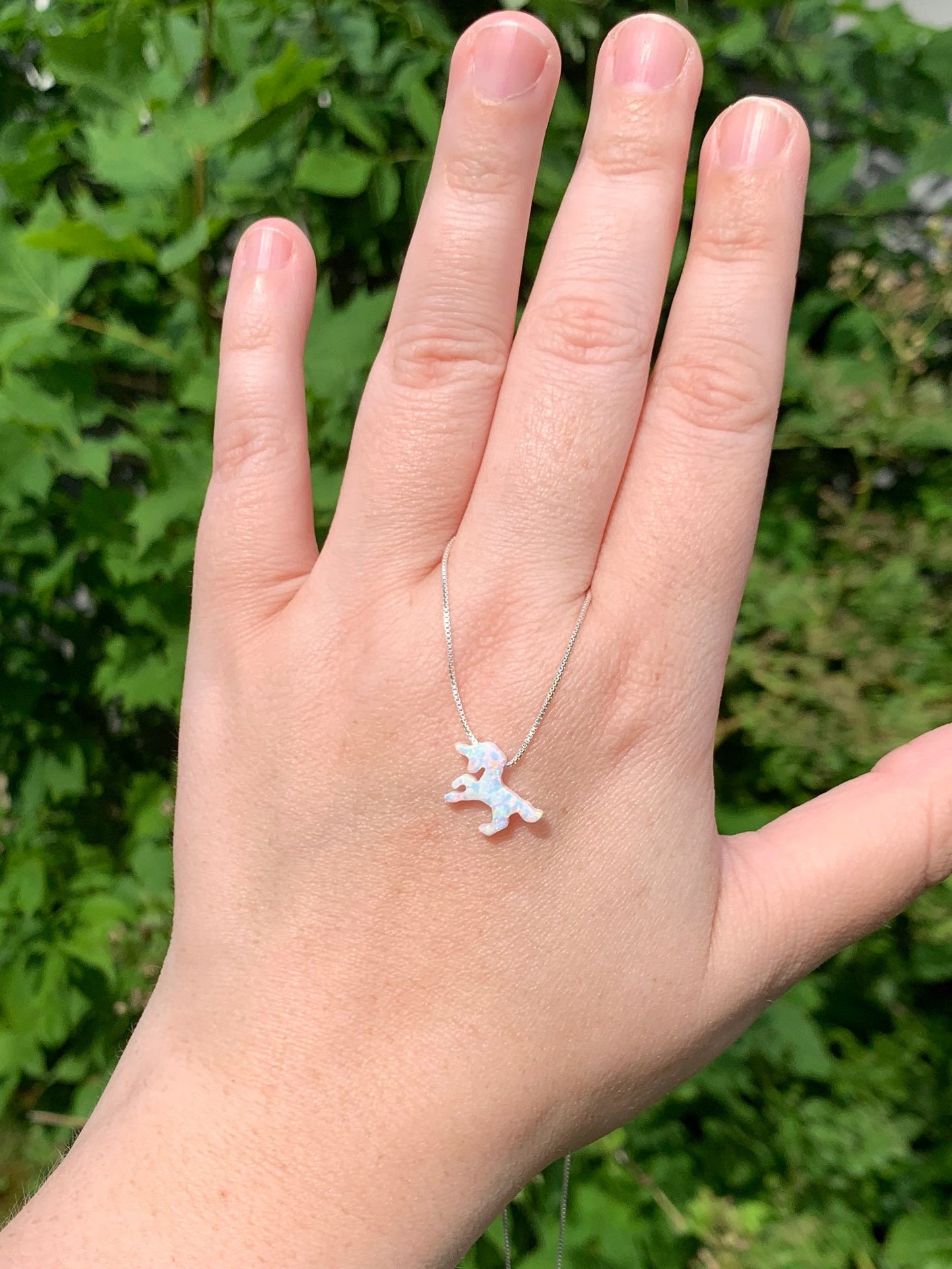 Unicorn necklace |opal necklace |SEE VIDEO| white unicorn necklace | sterling silver unicorn necklace