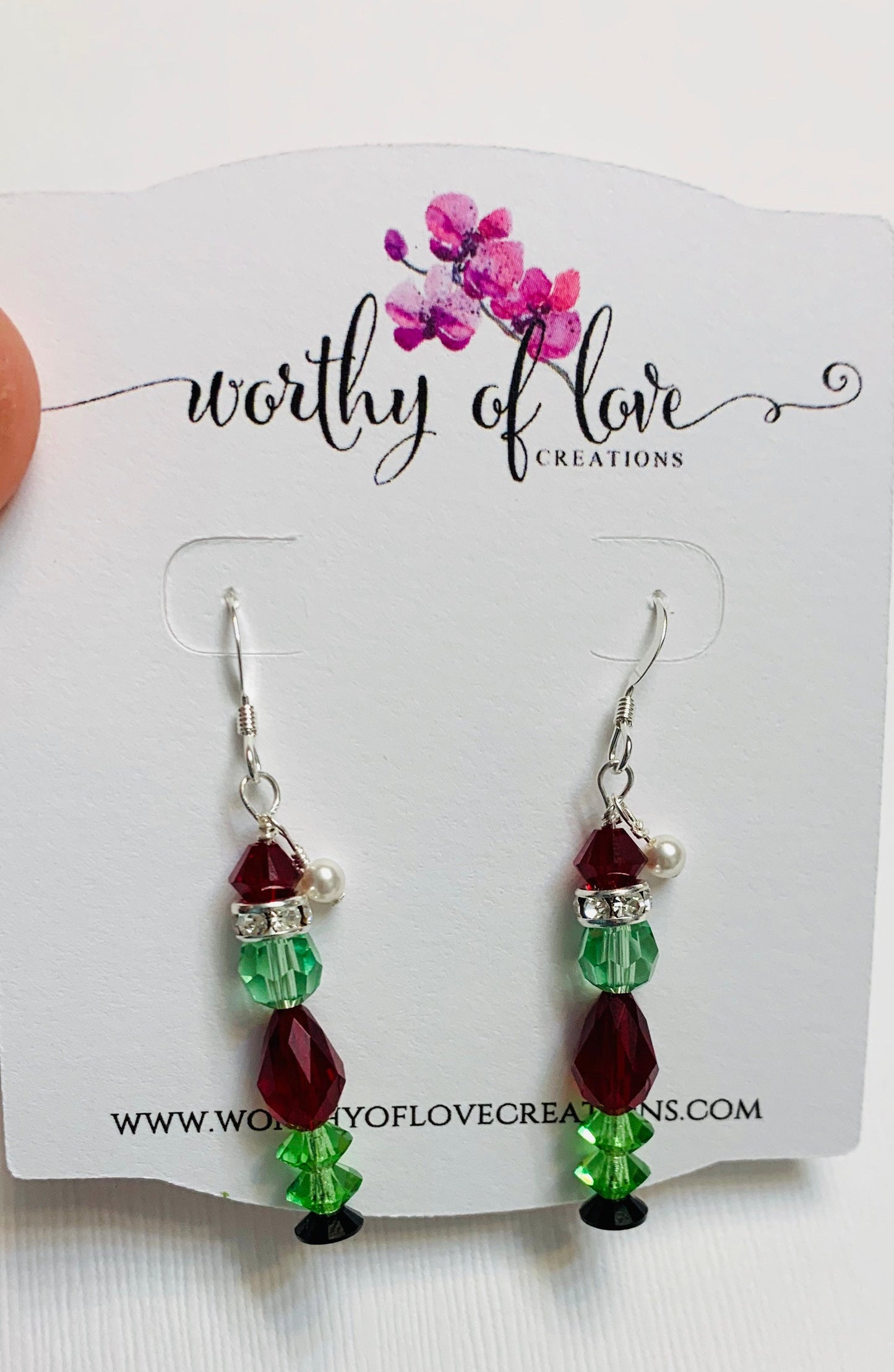 Mean one Earrings,crystal earrings, Christmas earrings, SEE VIDEO