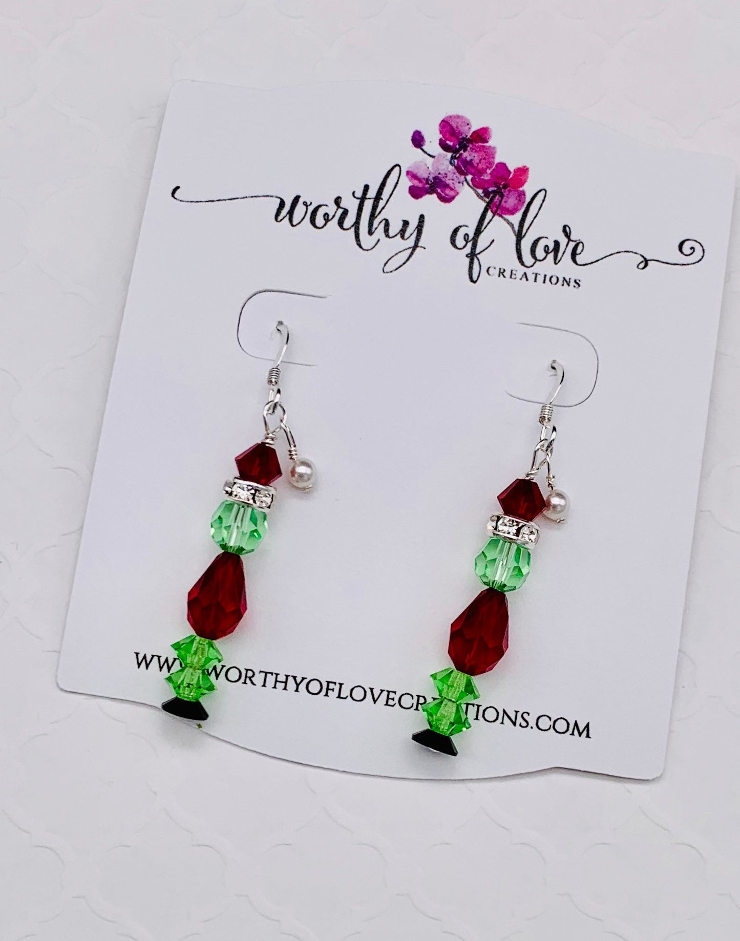 Mean one Earrings,crystal earrings, Christmas earrings, SEE VIDEO