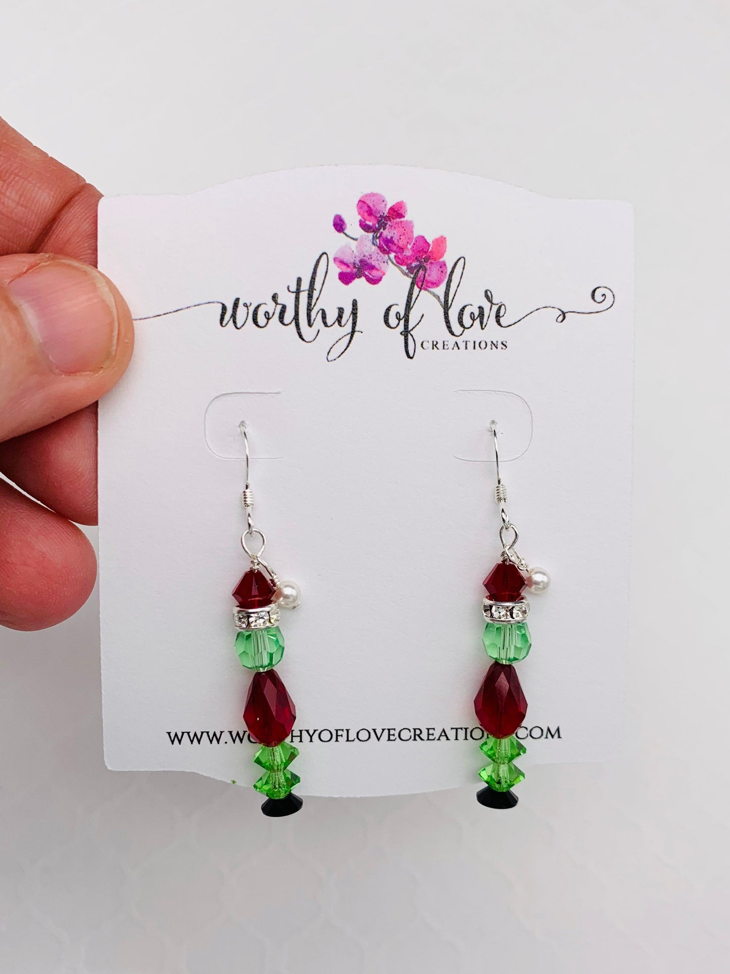 Mean one Earrings,crystal earrings, Christmas earrings, SEE VIDEO