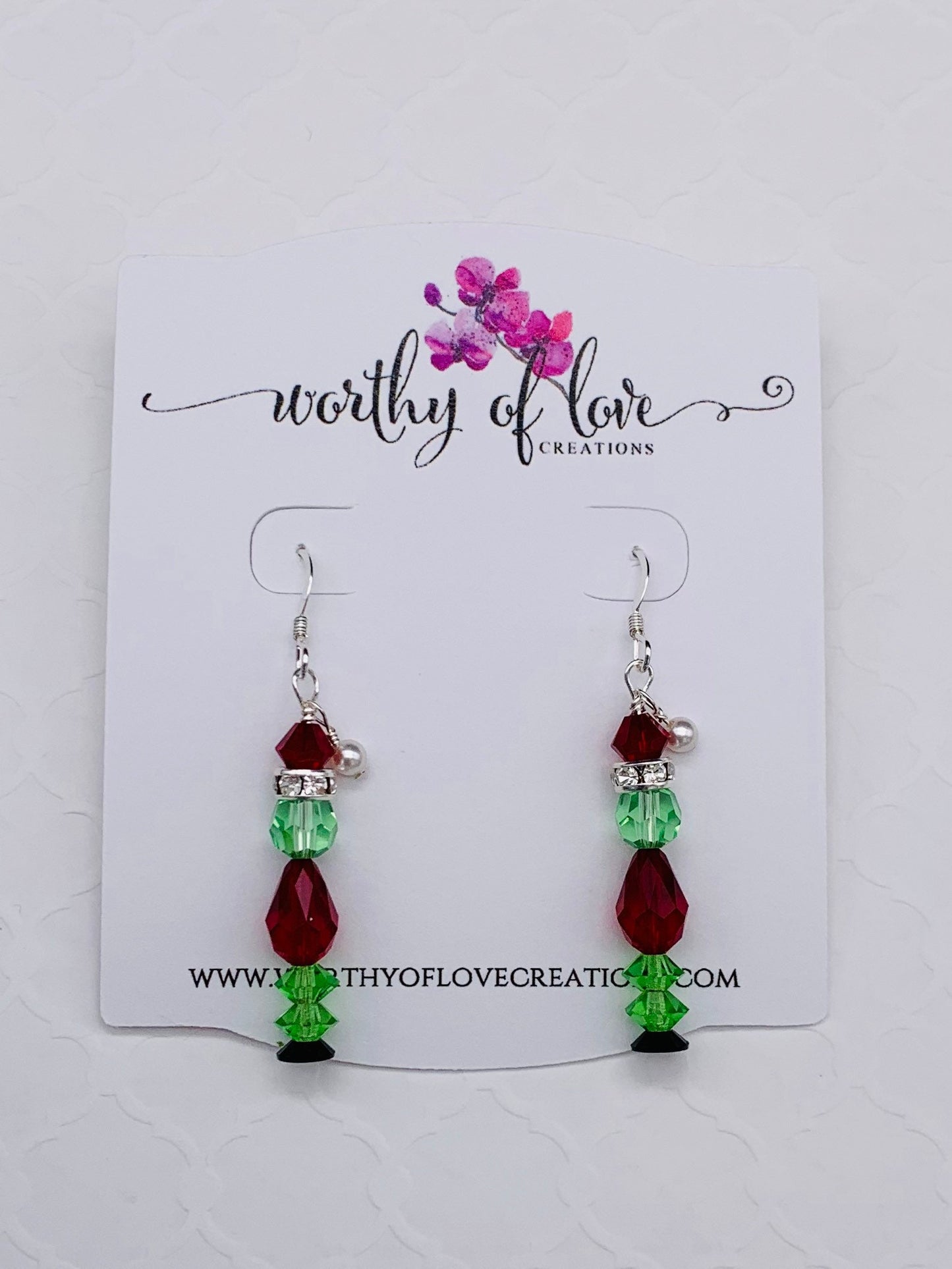 Mean one Earrings,crystal earrings, Christmas earrings, SEE VIDEO