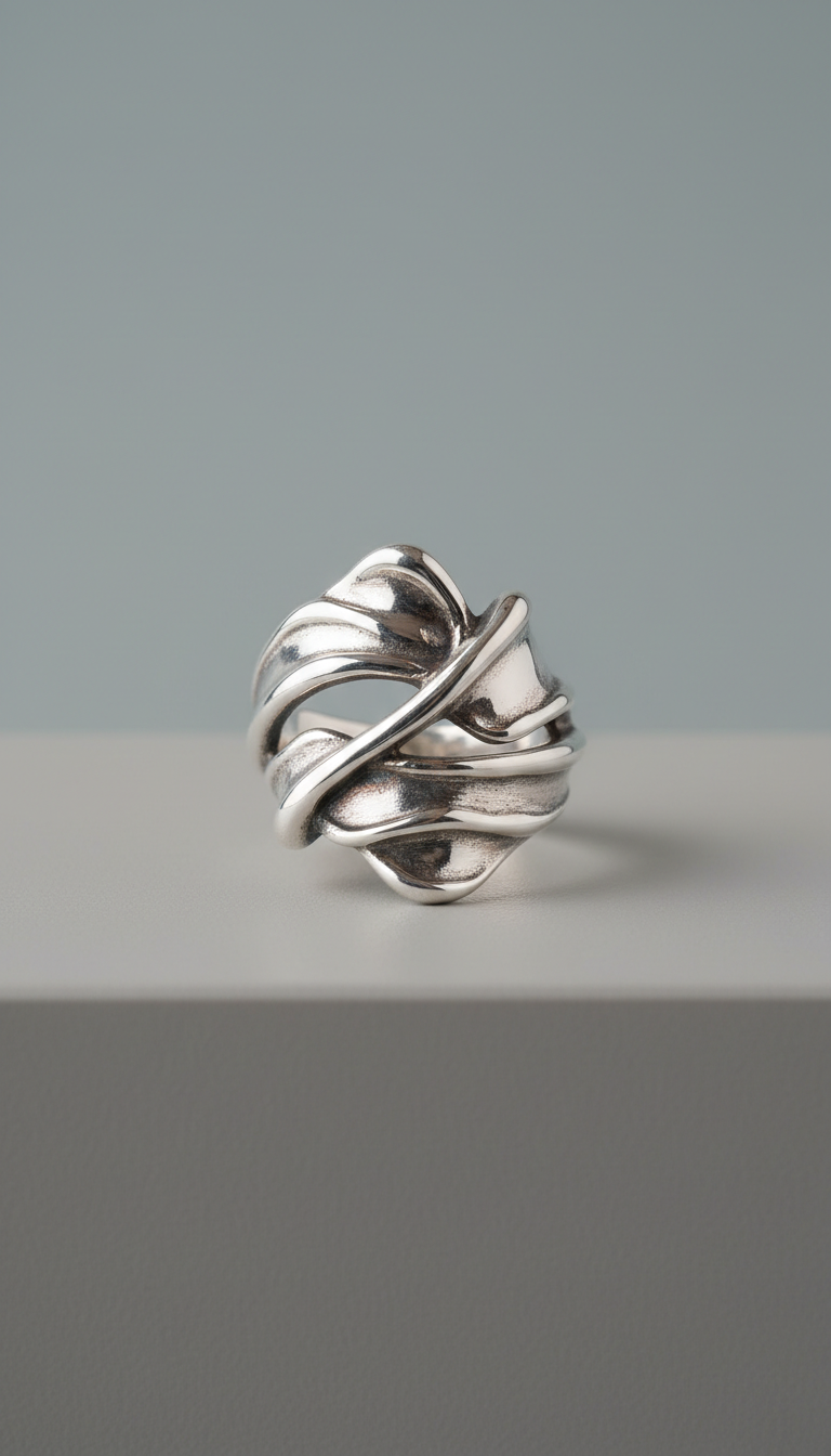 Sterling silver sculptural ring