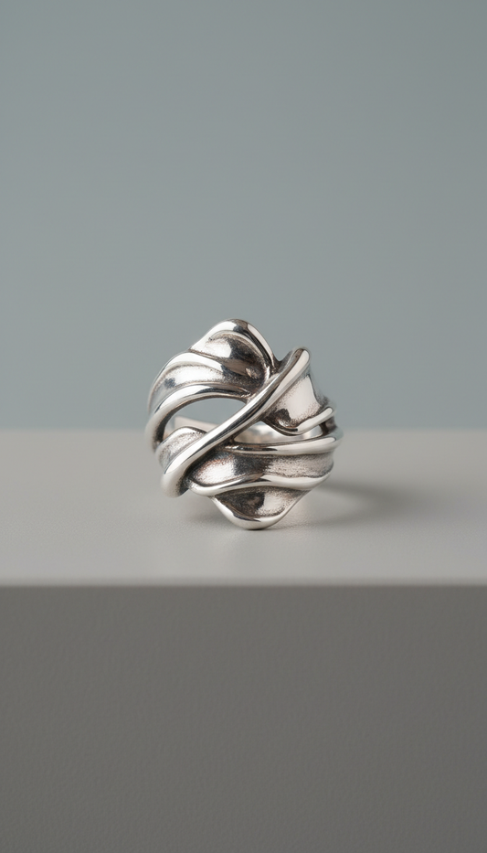Sterling silver sculptural ring