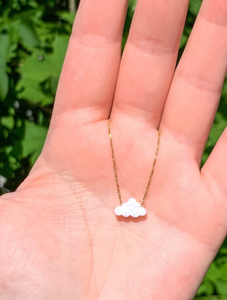 cloud necklace fire opal 14 karat gold filled chain