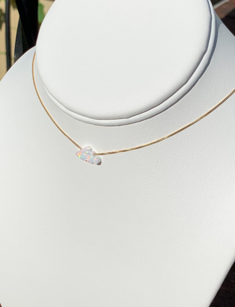 cloud necklace fire opal 14 karat gold filled chain