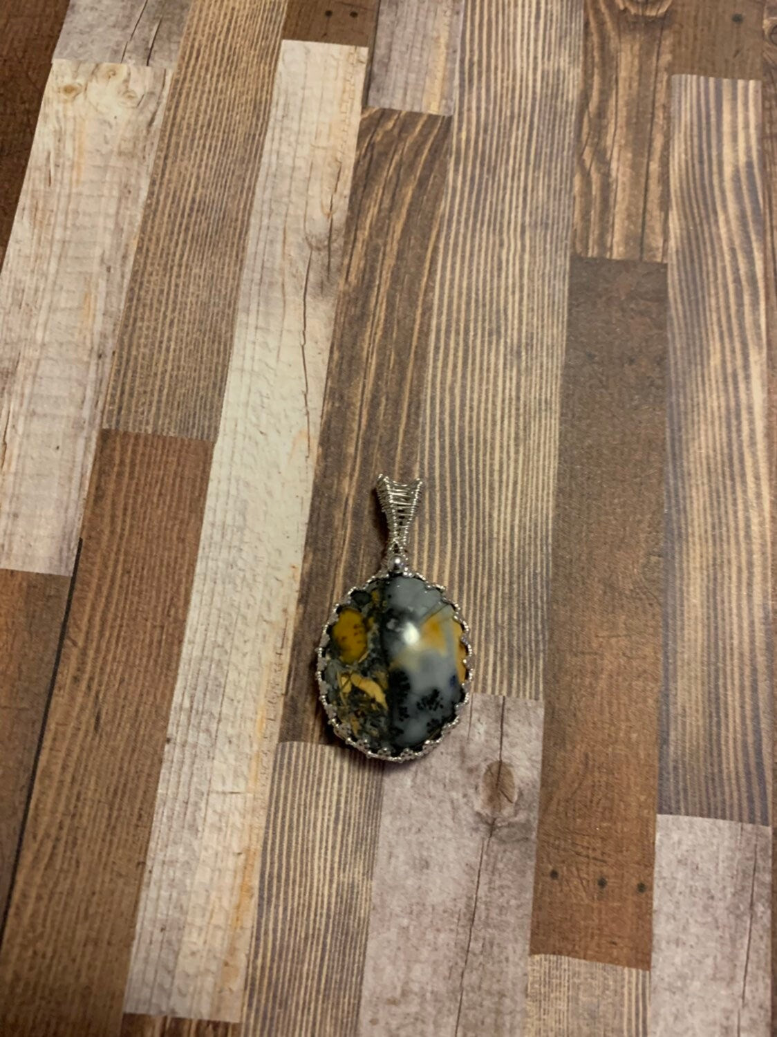 Maligano jasper sterling silver pendant
