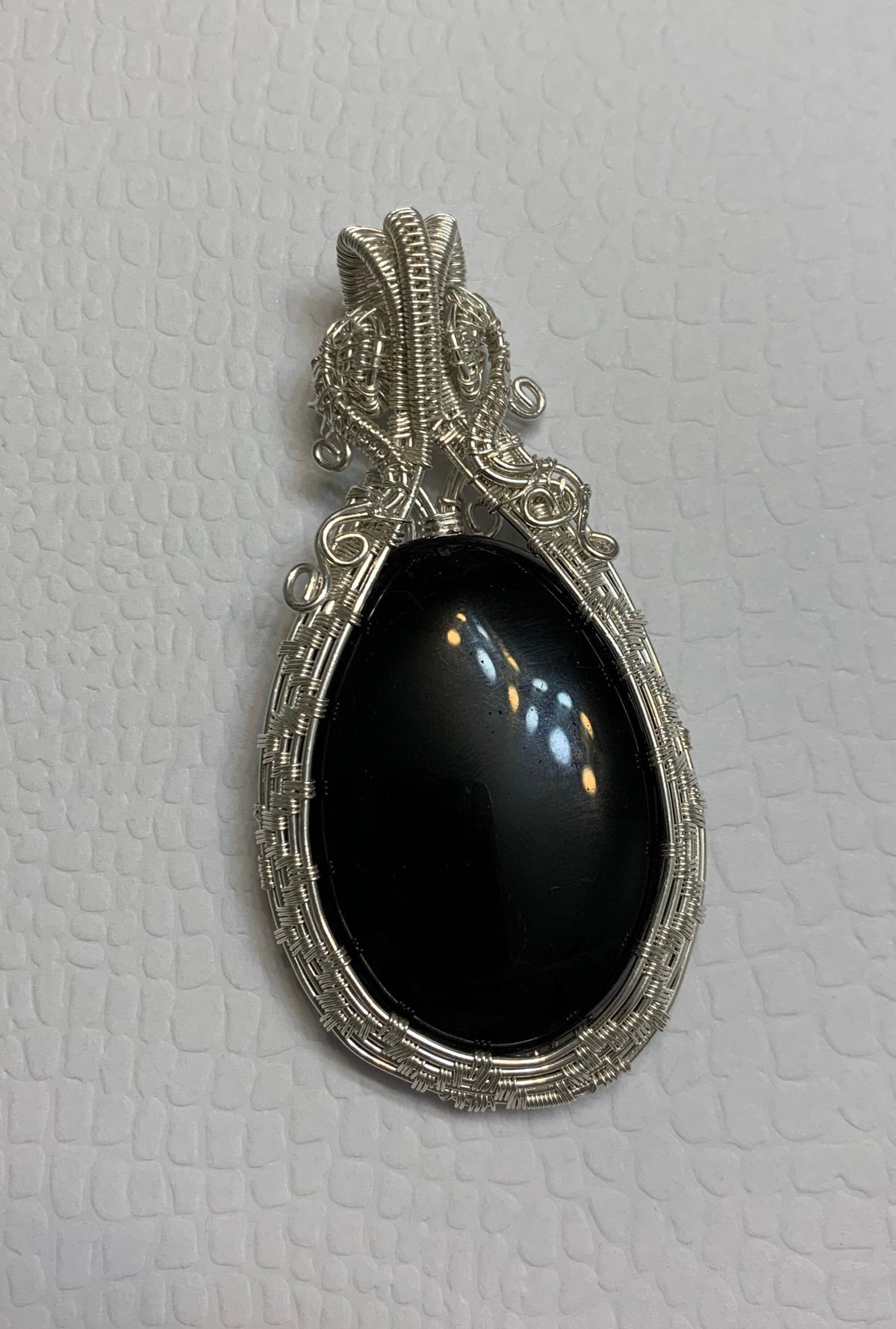 Black Onxy sterling silver pendant