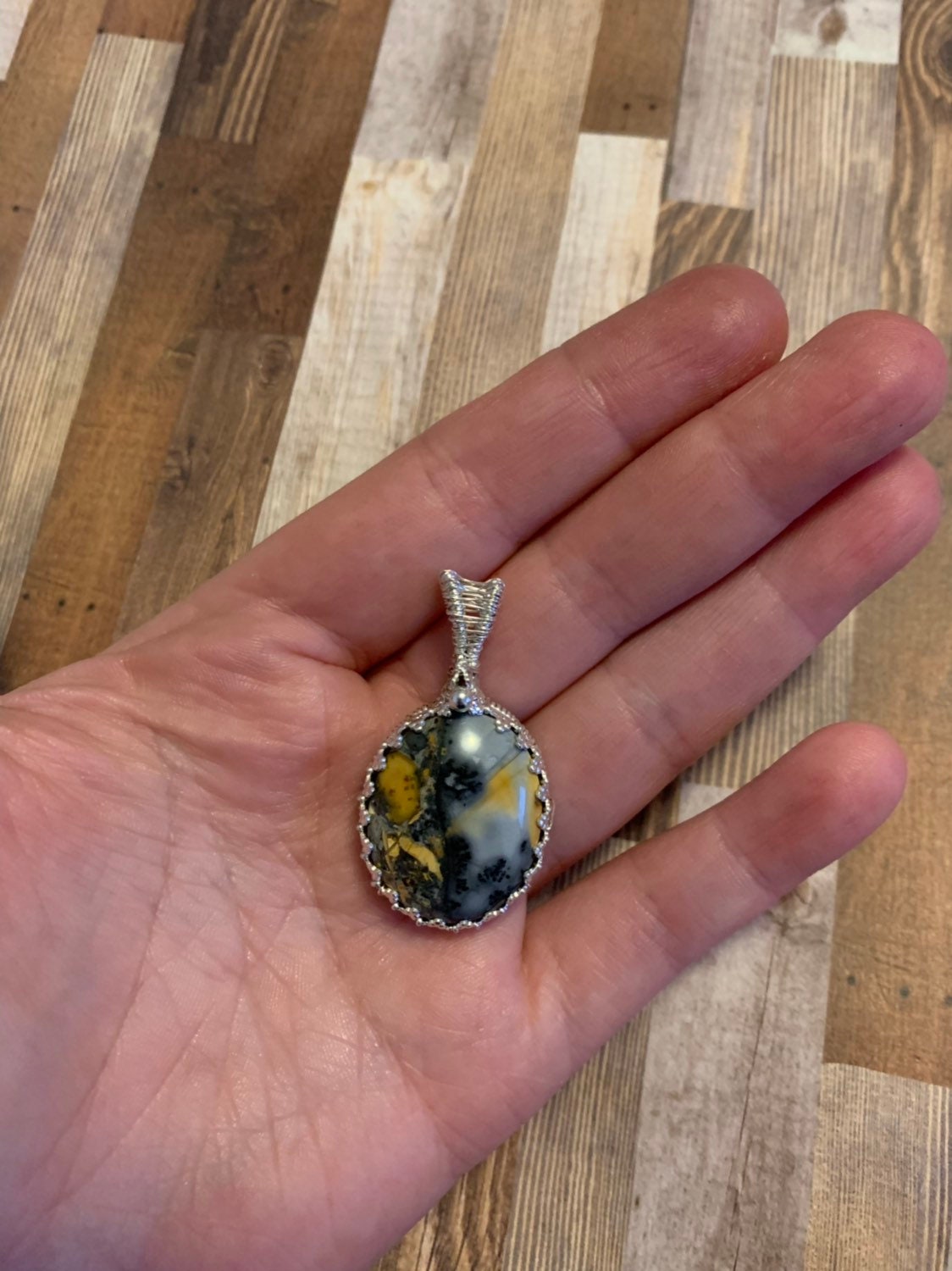 Maligano jasper sterling silver pendant