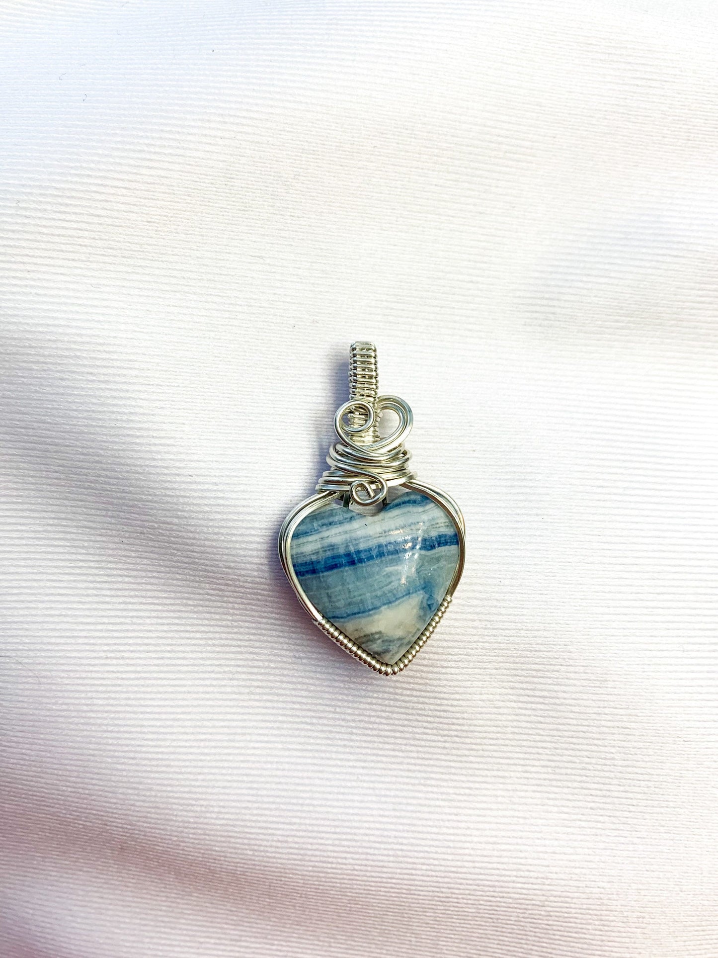 Lapis Lace Onyx Sterling Silver Heart Necklace