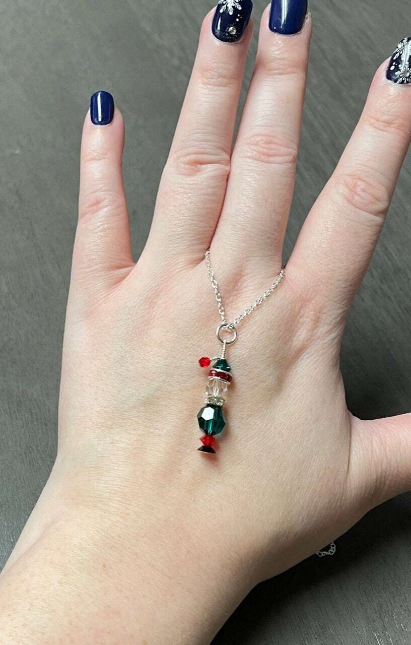 Swarovski Crystal Christmas Elf Necklace
