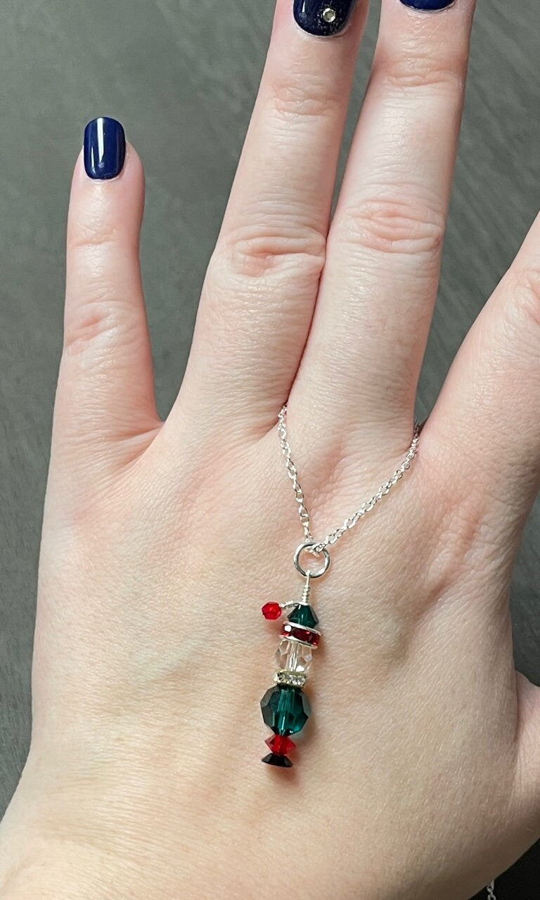 Swarovski Crystal Christmas Elf Necklace