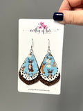 Christmas Reindeer Dog Faux Leather earrings