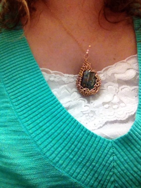 rose gold boulder opal pendant