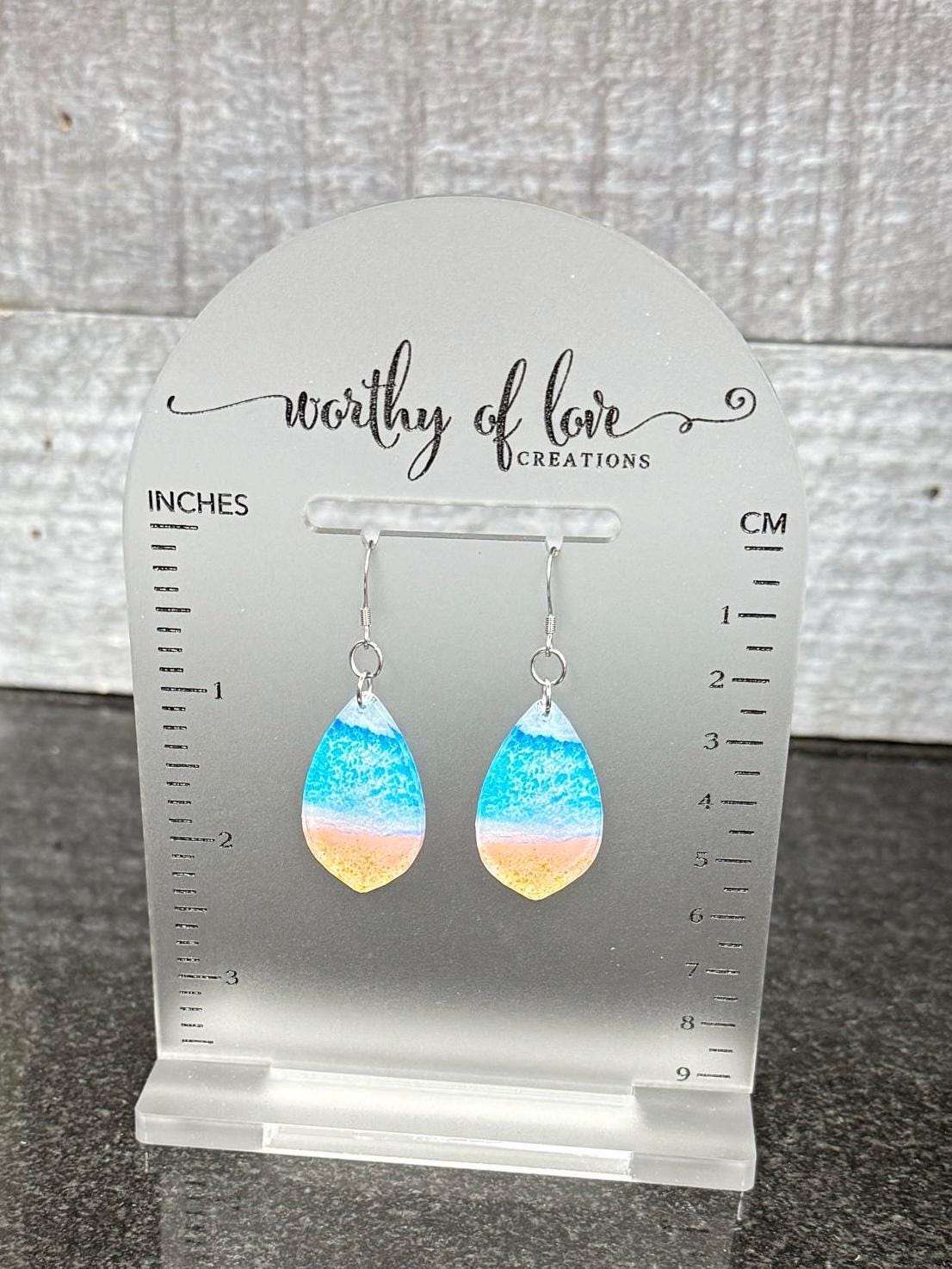 Beach earrings stainless steel and acrylic