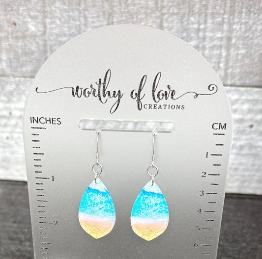 Beach earrings stainless steel and acrylic