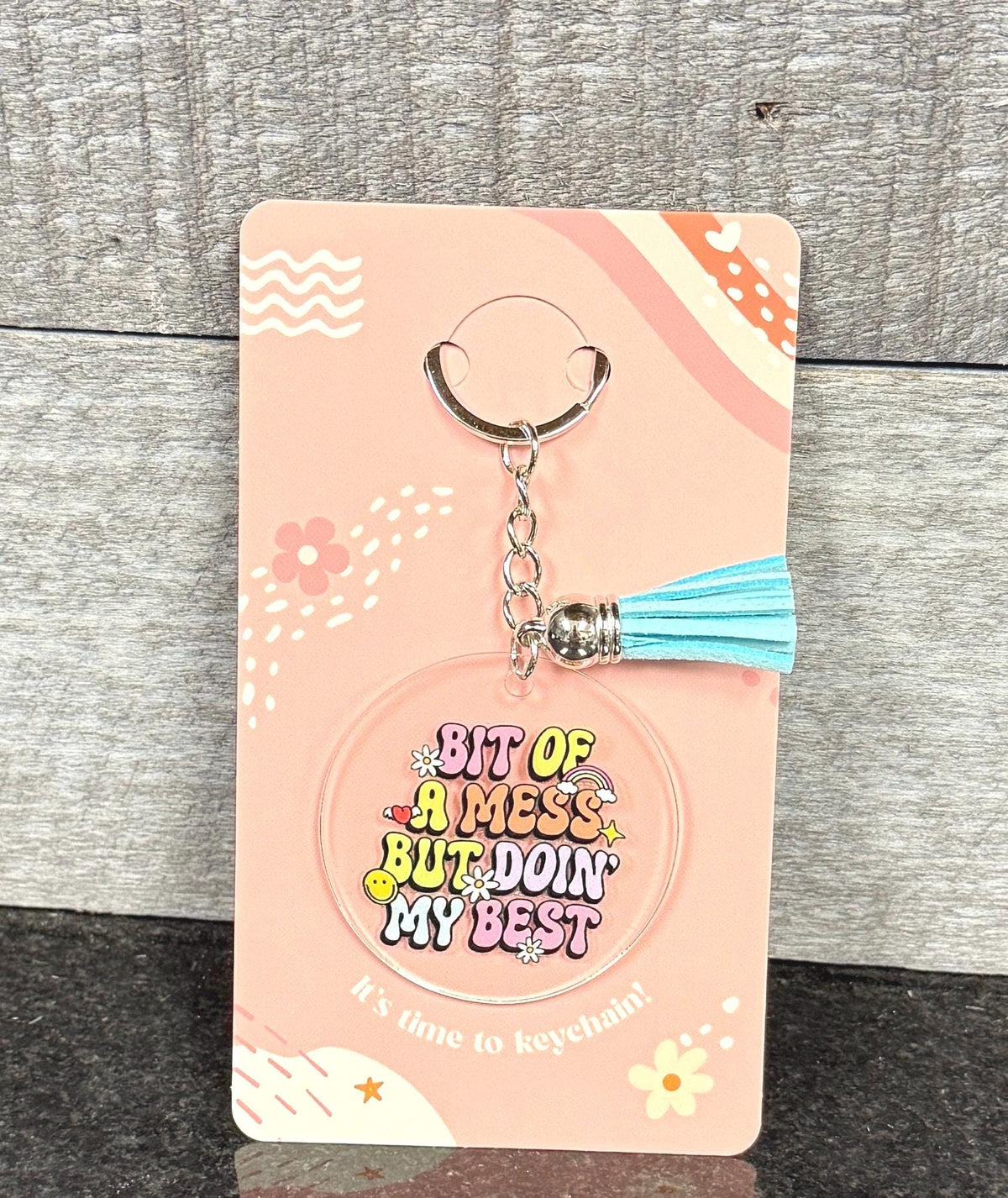 Bit of a Mess Keychain - Playful Accessory, Gift Boxed