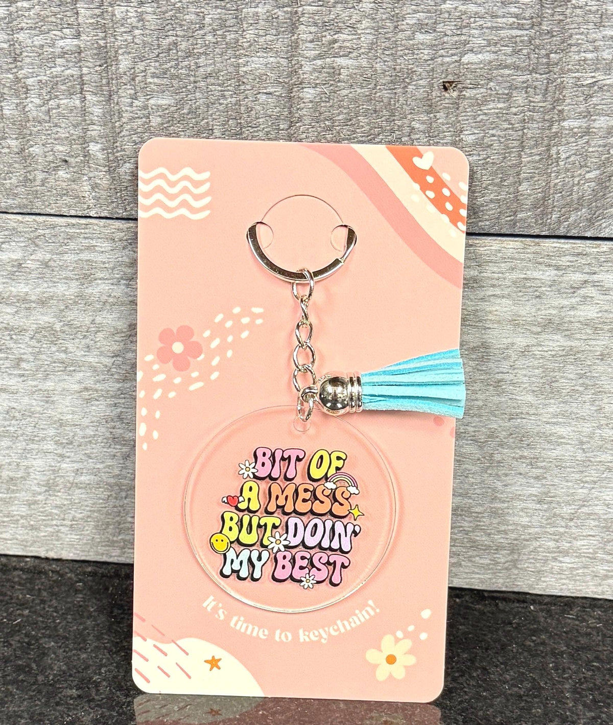 Bit of a Mess Keychain - Playful Accessory, Gift Boxed