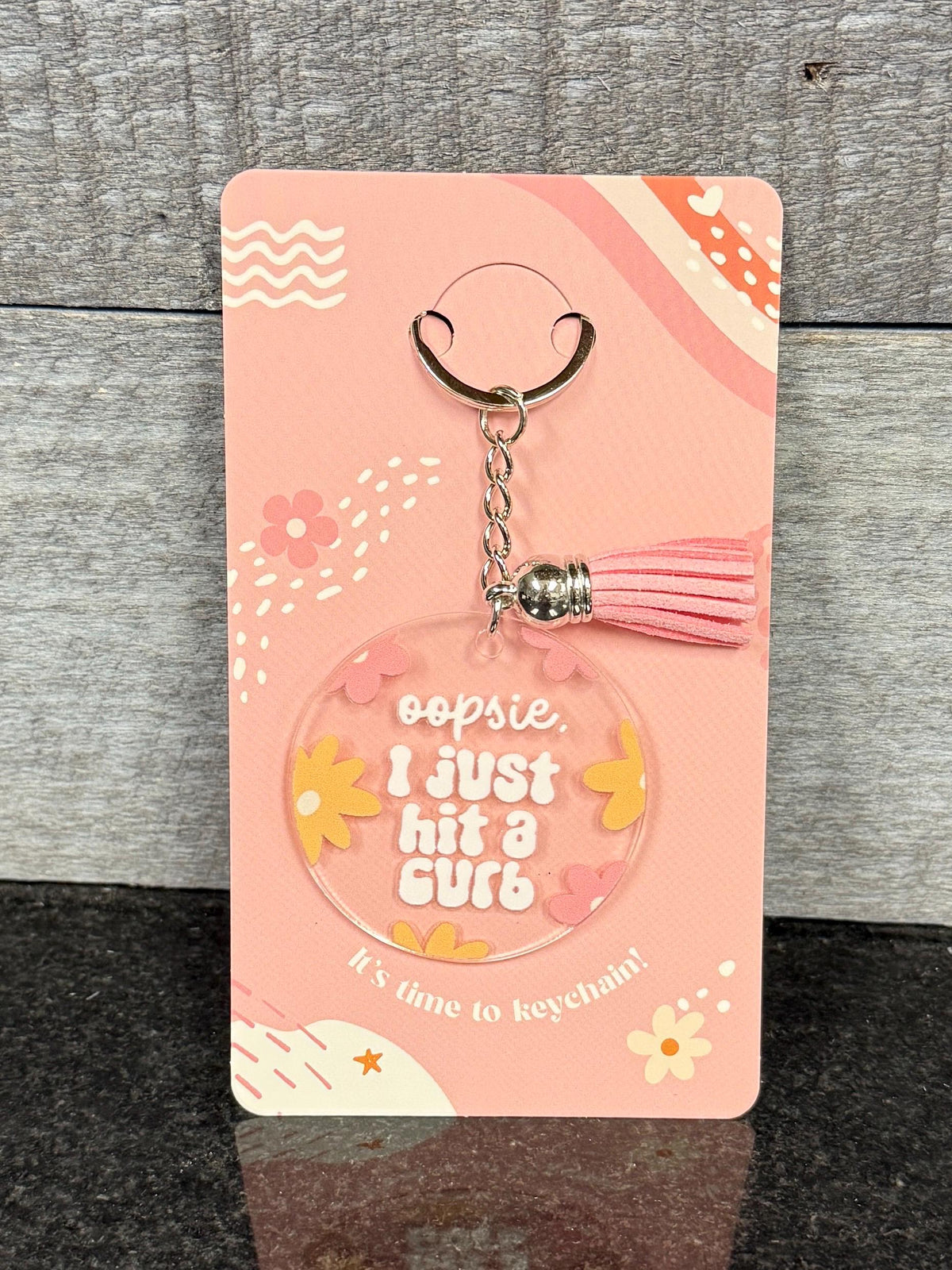 Oopsie, I just hit a curb keychain