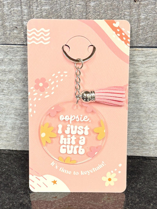 Oopsie, I just hit a curb keychain