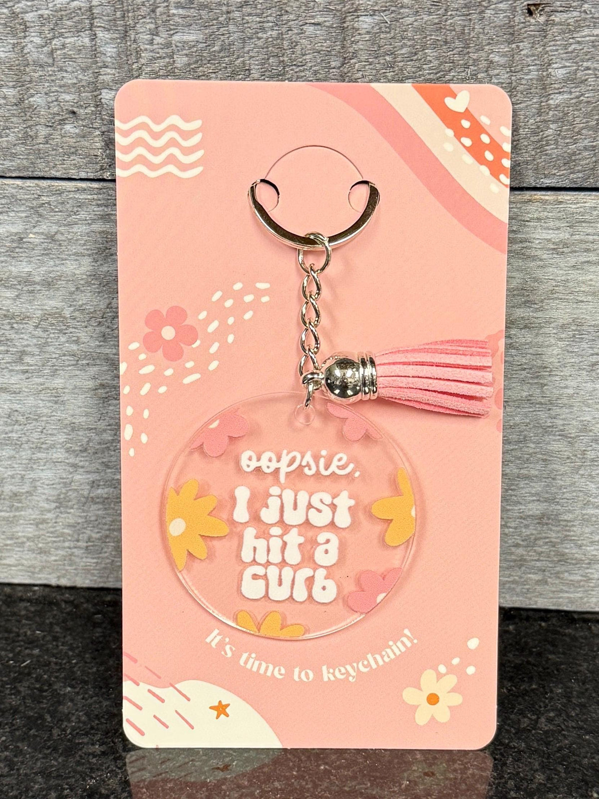Oopsie, I just hit a curb keychain