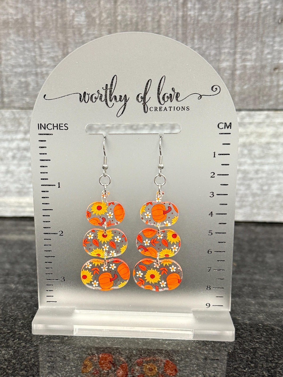 Pumpkin and sunflower autumn earrings