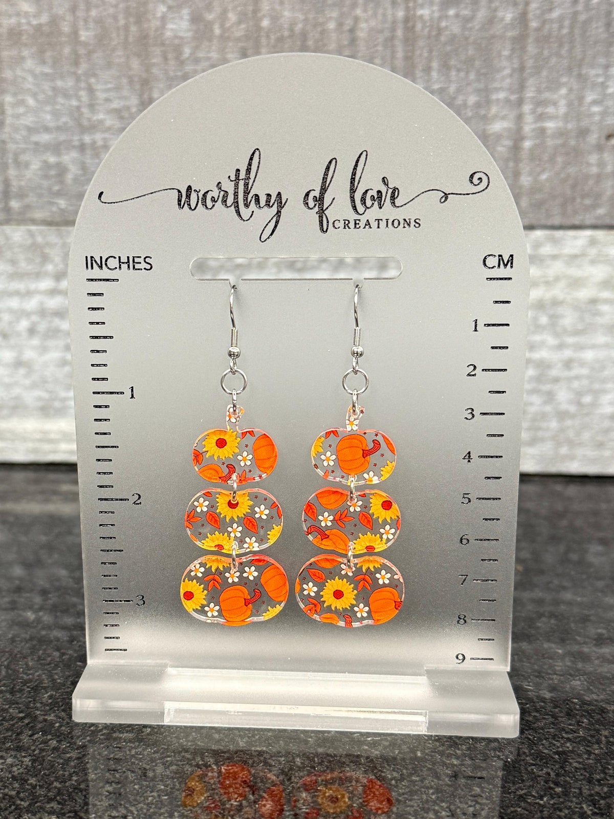 Pumpkin and sunflower autumn earrings