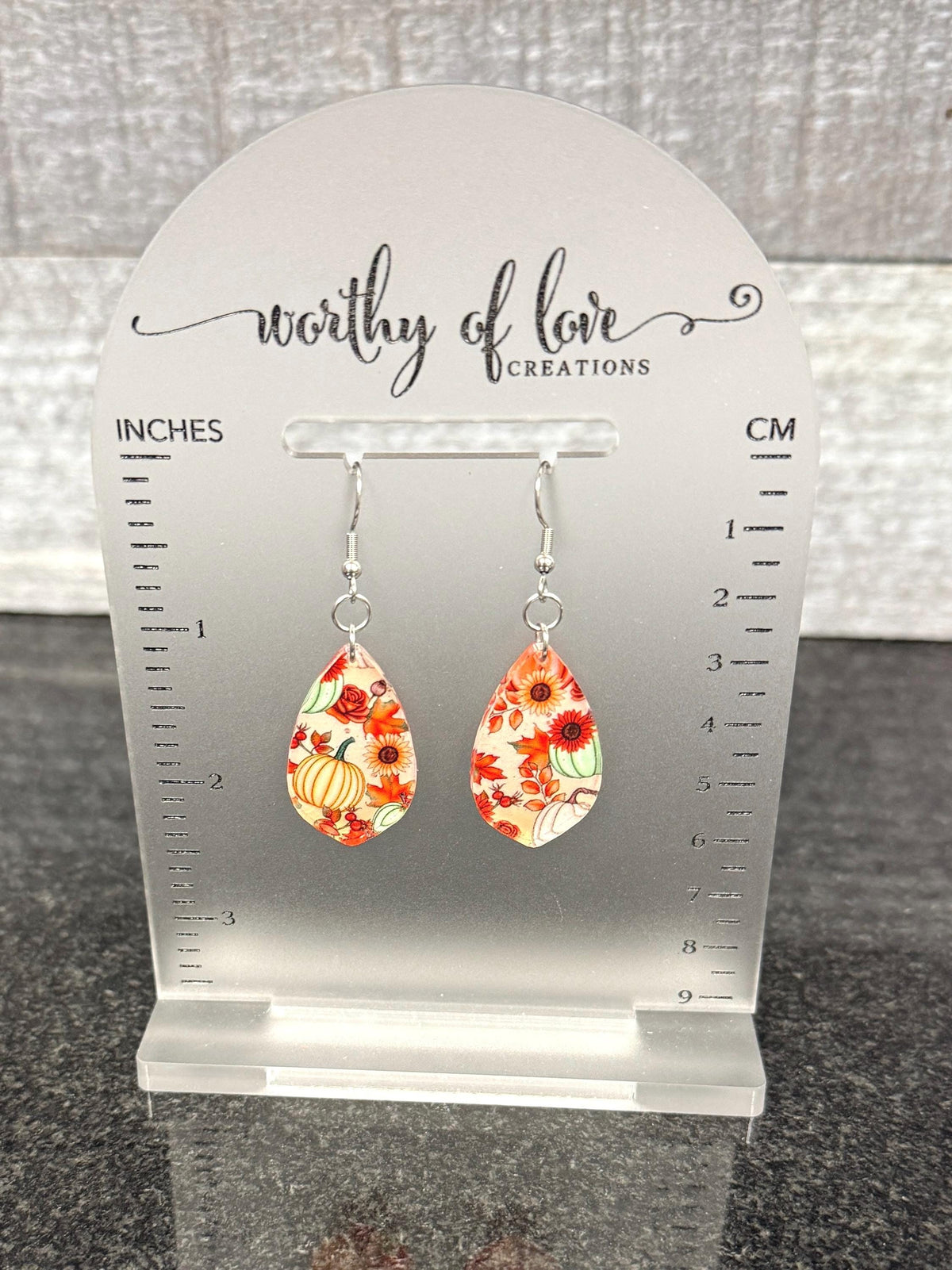 Autumn Harvest Earrings, Stainless Steel gold or silver Sunflower & Leaf jewelry
