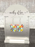 Scandinavian Folk Print Bow Earrings, Stainless Steel & Acrylic