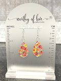 Football floral print earrings