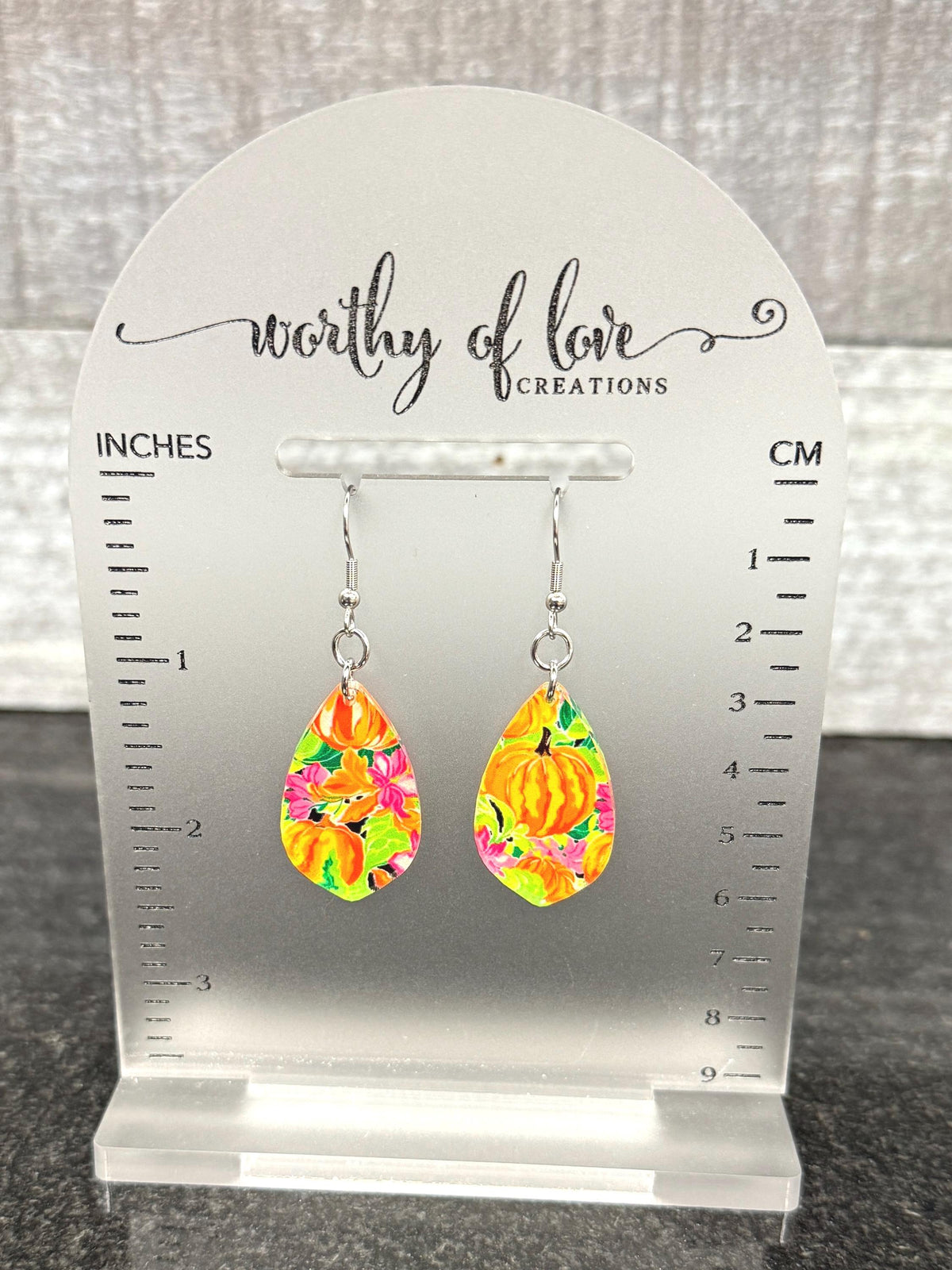 Pumpkin earrings, Harvest earrings,Thanksgiving jewelry stainless steel and acrylic