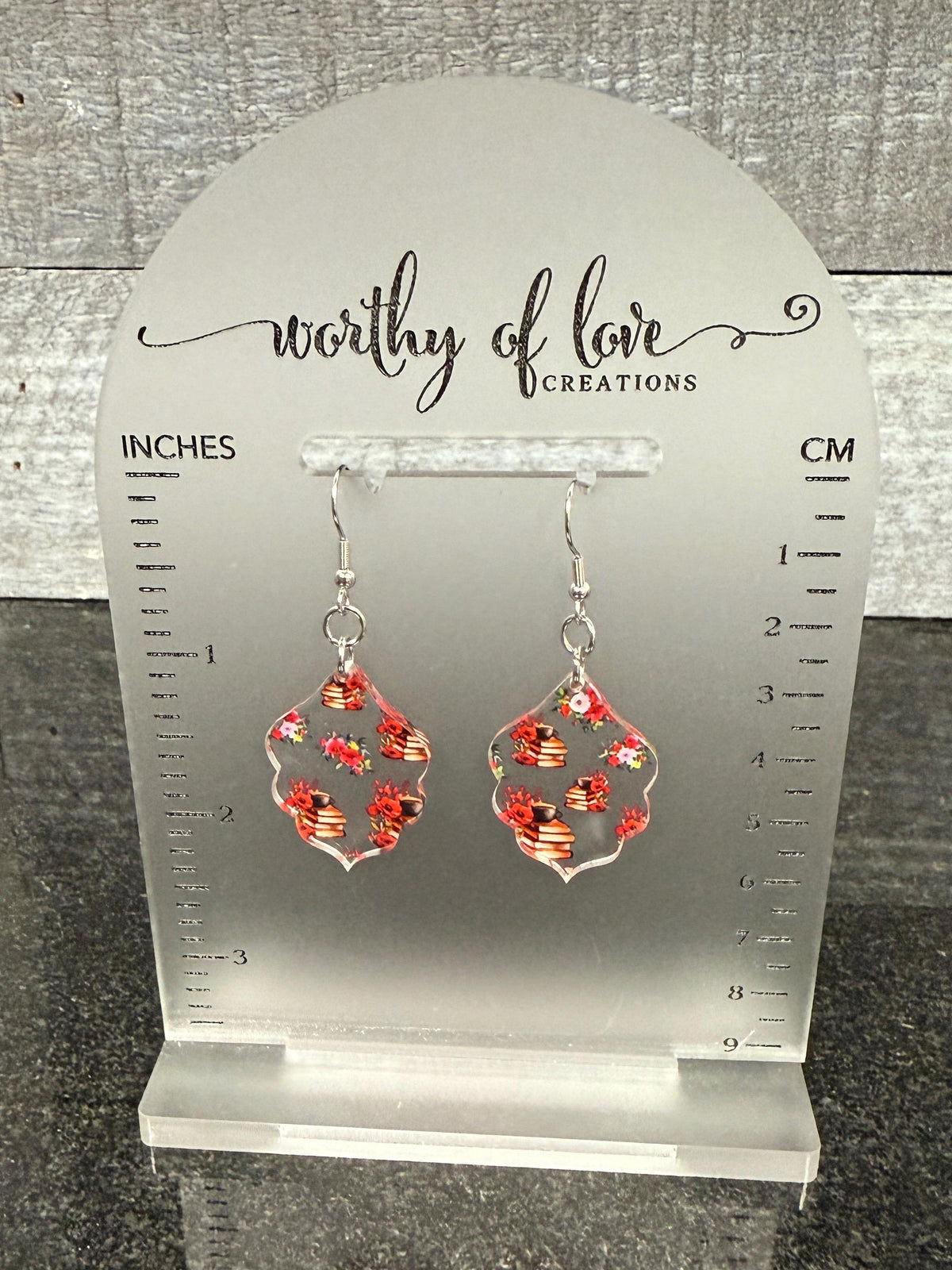 Coffee and Books Earrings: Acrylic Stainless Steel Jewelry