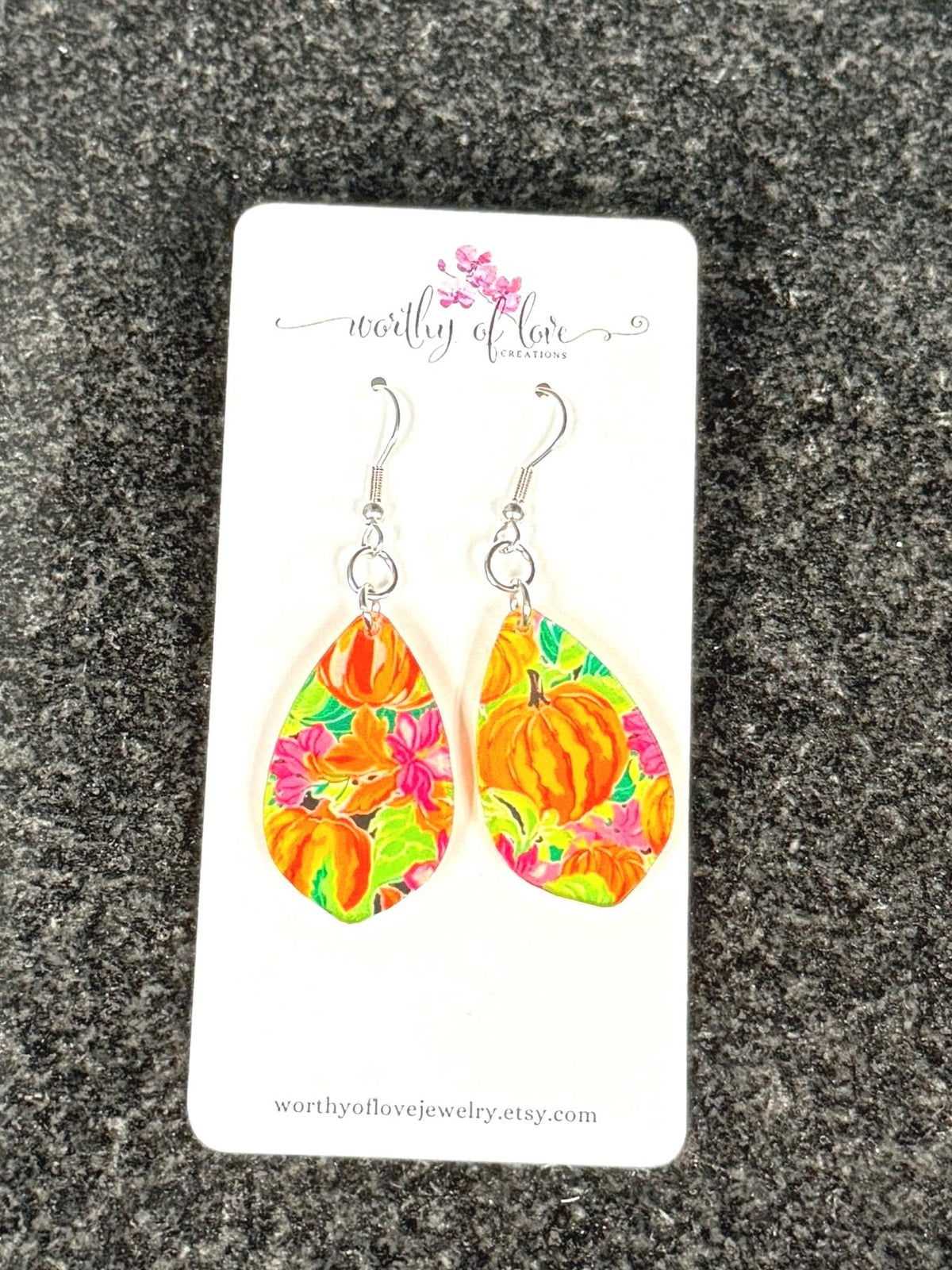 Pumpkin earrings, Harvest earrings,Thanksgiving jewelry stainless steel and acrylic