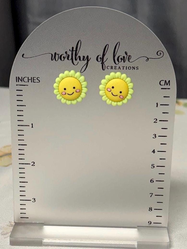 Smiling summer flower earrings, summer jewelry