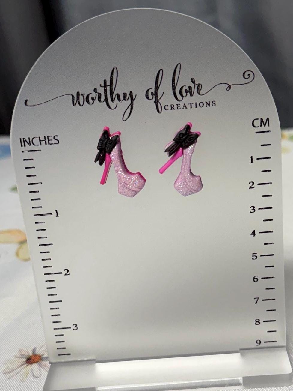 High heel shoes earrings, statement jewelry