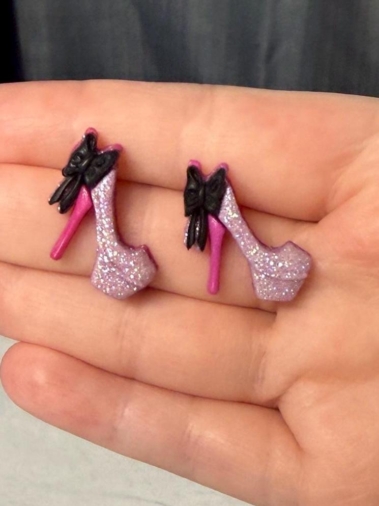 High heel shoes earrings, statement jewelry