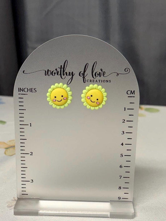 Smiling summer flower earrings, summer jewelry