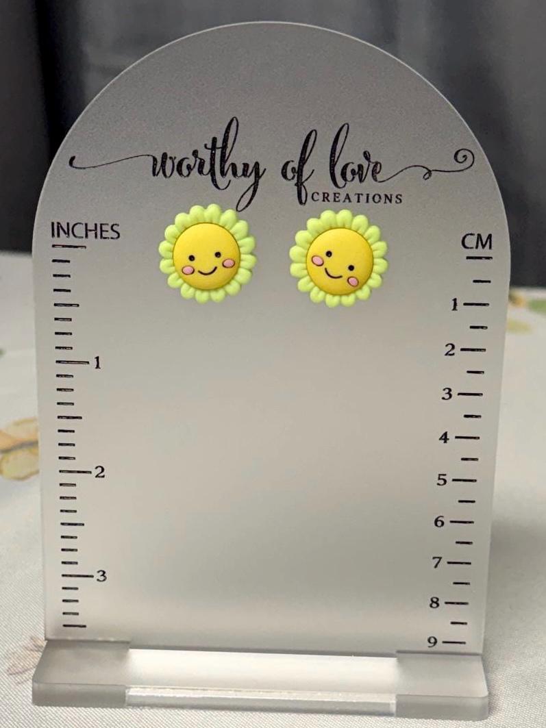 Smiling summer flower earrings, summer jewelry