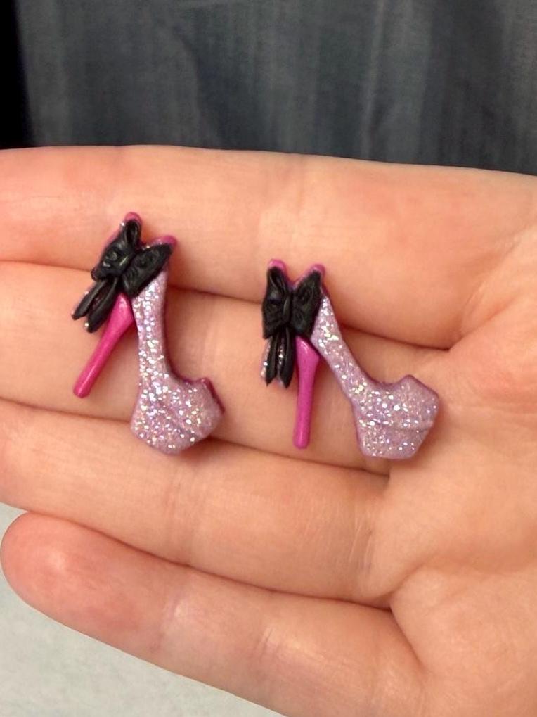 High heel shoes earrings, statement jewelry