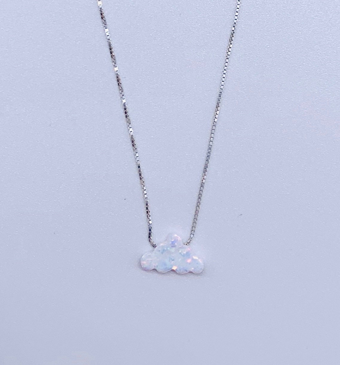 cloud necklace fire opal sterling silver