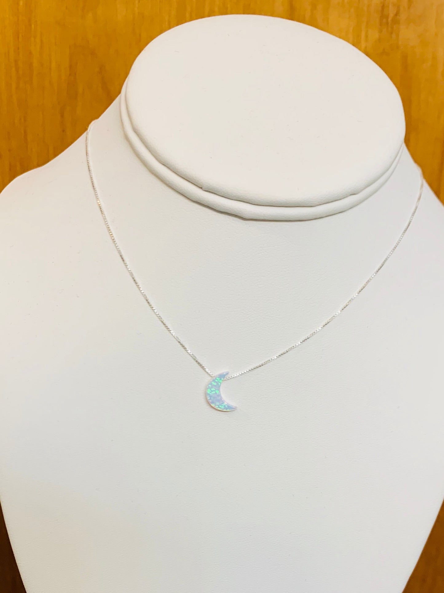 Moon necklace Fire Opal sterling silver (moon Style 2)